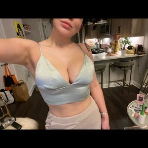 Brand New w/ Tags- Satin Crop Top